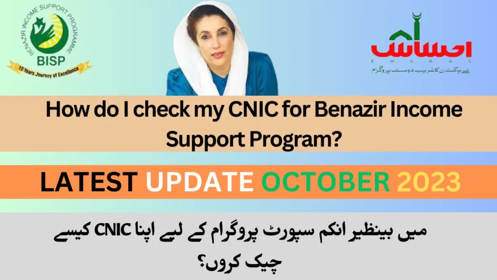 How do I check my CNIC for Benazir Income Support Program